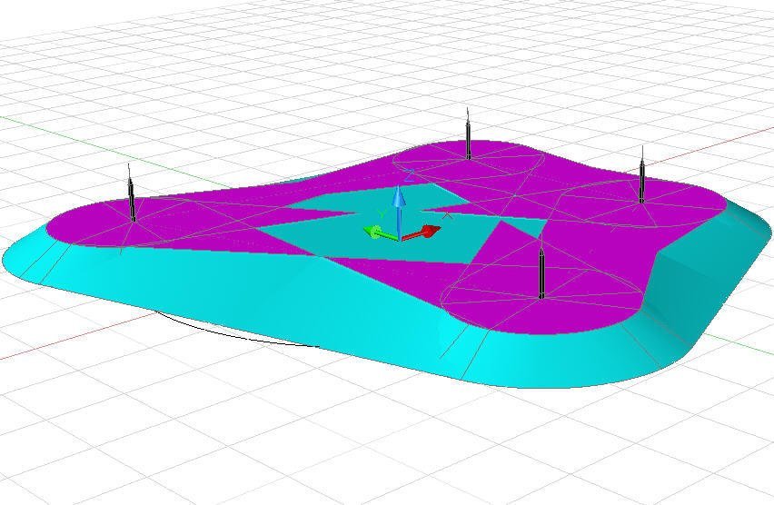 Рис. 7. Контур сечения на заданной высоте в режиме 3D