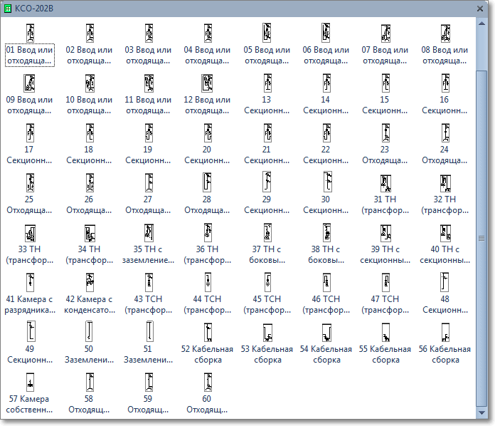 Трафарет Visio - КСО-202В (схемы силовых цепей).