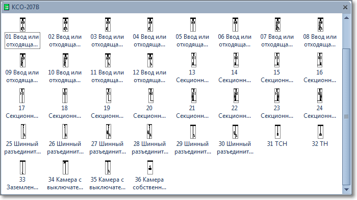 Трафарет Visio - КСО-207В (схемы силовых цепей).