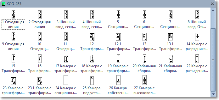 Трафарет Visio - КСО-285 (схемы силовых цепей).