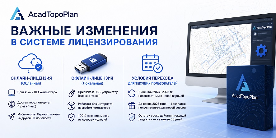 Важные изменения в системе лицензирования AcadTopoPlan