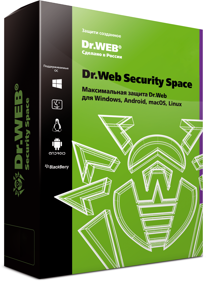 Dr.Web Security Space, КЗ,  продление на 36мес.2 лиц, LHW-BK-36M-2-B3