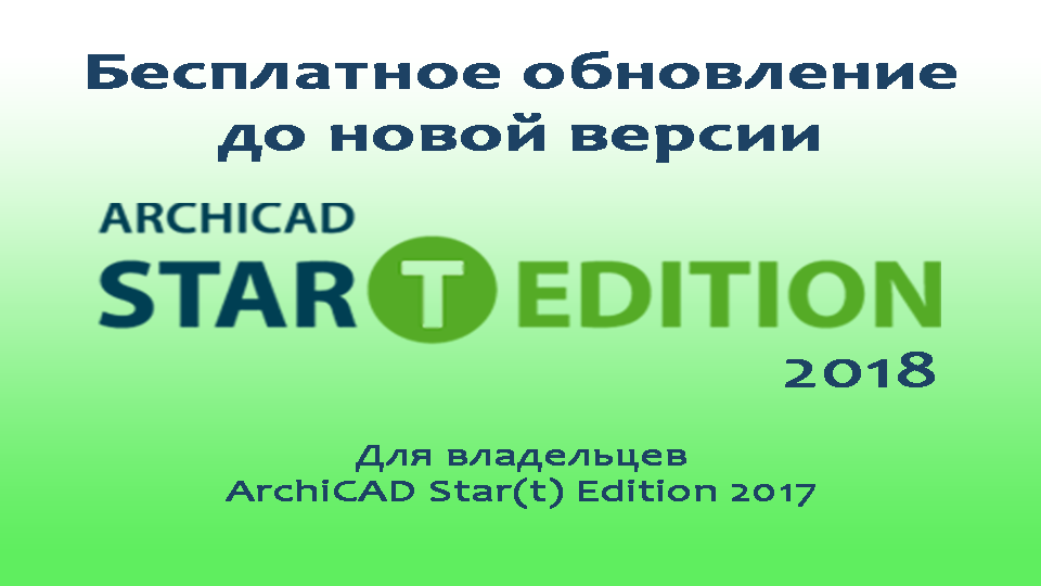 ARCHICAD Star(t) Edition 2018: период бесплатных обновлений